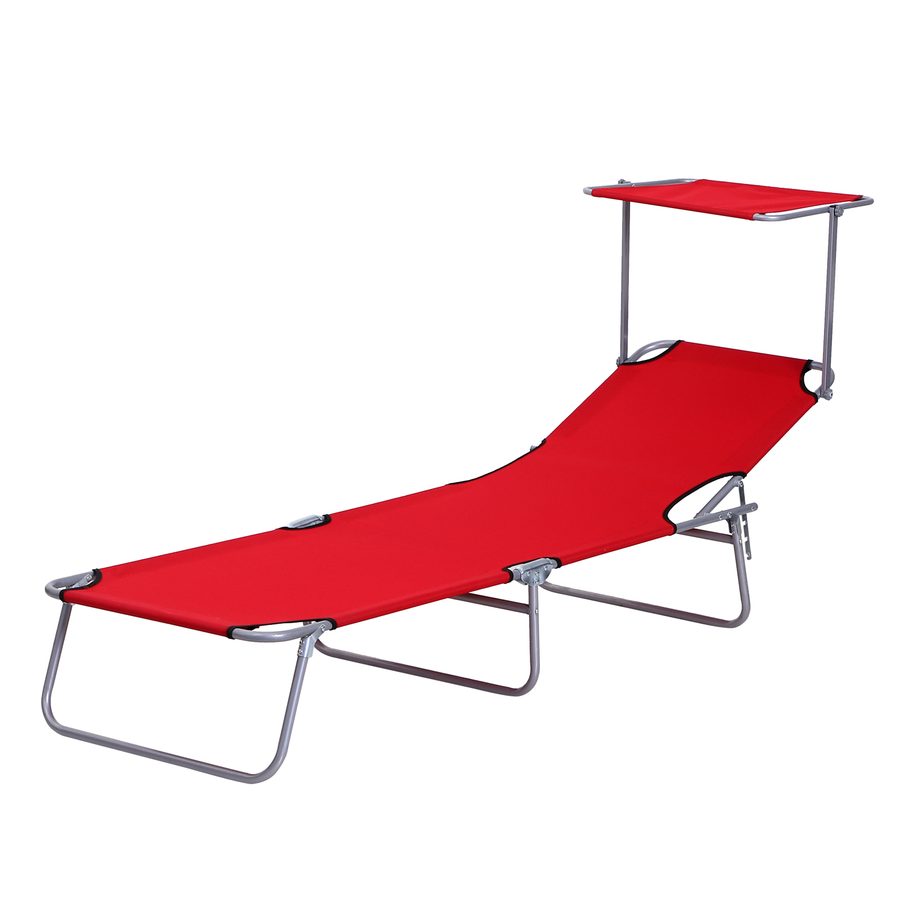 Outsunny Sonnenliegen wetterfest, Campingliege klappbar, Camping Sonnenliege, Rot   Aosom.de von Outsunny