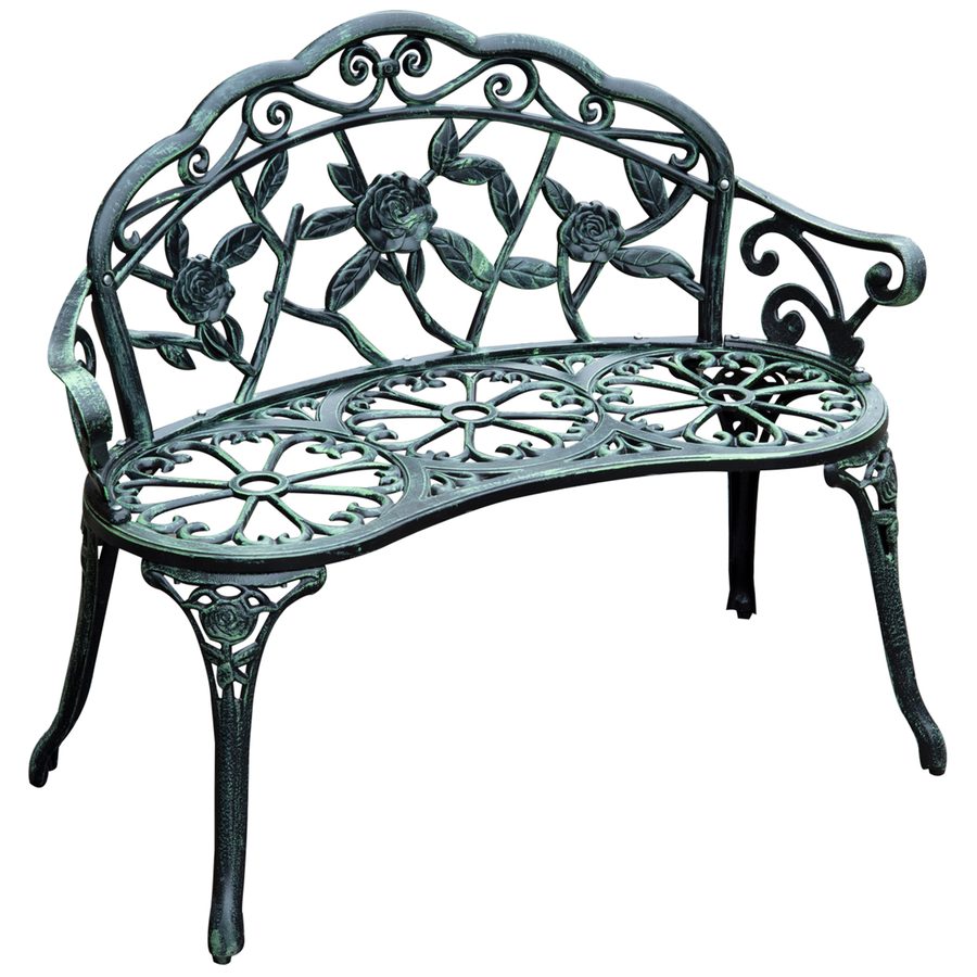 Outsunny Gartenbank Parkbank Sitzbank Bank Gartenmöbel 2-Sitzer Metall 100 x 54 x 78 cm   Aosom von Outsunny