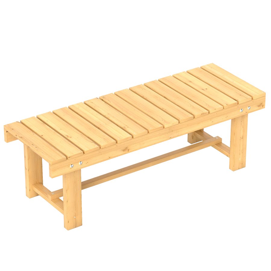Outsunny Gartensitzbank 2-Sitzer aus Massivholz, wasserfest & langlebig, 110 x 38 x 35 cm, stabil für Balkon, Garten & Terrasse, Naturfarbe   Aosom.de von Outsunny