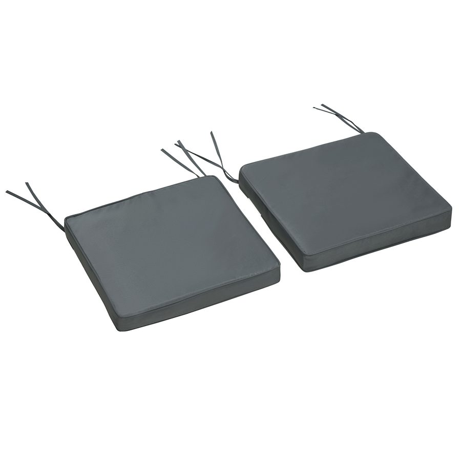 Outsunny Set aus 2 Gartenstuhlkissen Gartenstuhlauflage Abnehmbarer Bezug 5 cm Polsterung Polyesterstoff 45L x 45B cm Dunkelgrau   Aosom von Outsunny