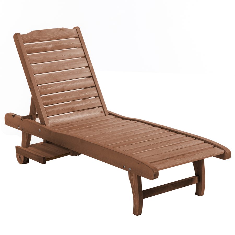 Outsunny Sonnenliege klappbar aus Tannenholz, mobile Gartenliege in Braunrot, perfekt für Strand & Garten   Aosom.de von Outsunny