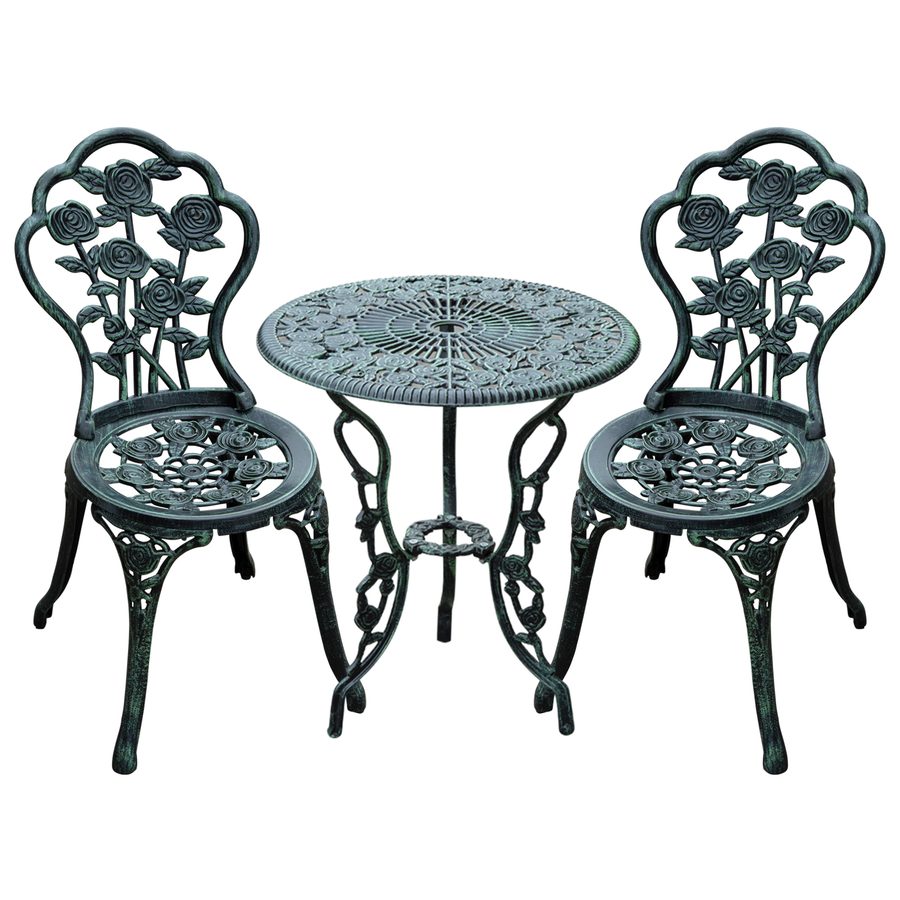 Outsunny Bistroset 3-tlg. Gartenset Gartenmöbel Antik Grün aus Gussaluminium für Balkon & Terrasse   Aosom.de von Outsunny