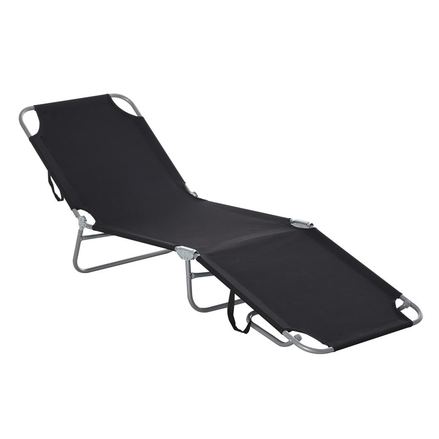 Outsunny Sonnenliege Campingliege klappbarer Liegestuhl verstellbare Rückenlehne Gartenliege bis 120 kg belastbar Oxford Schwarz   Aosom.de von Outsunny