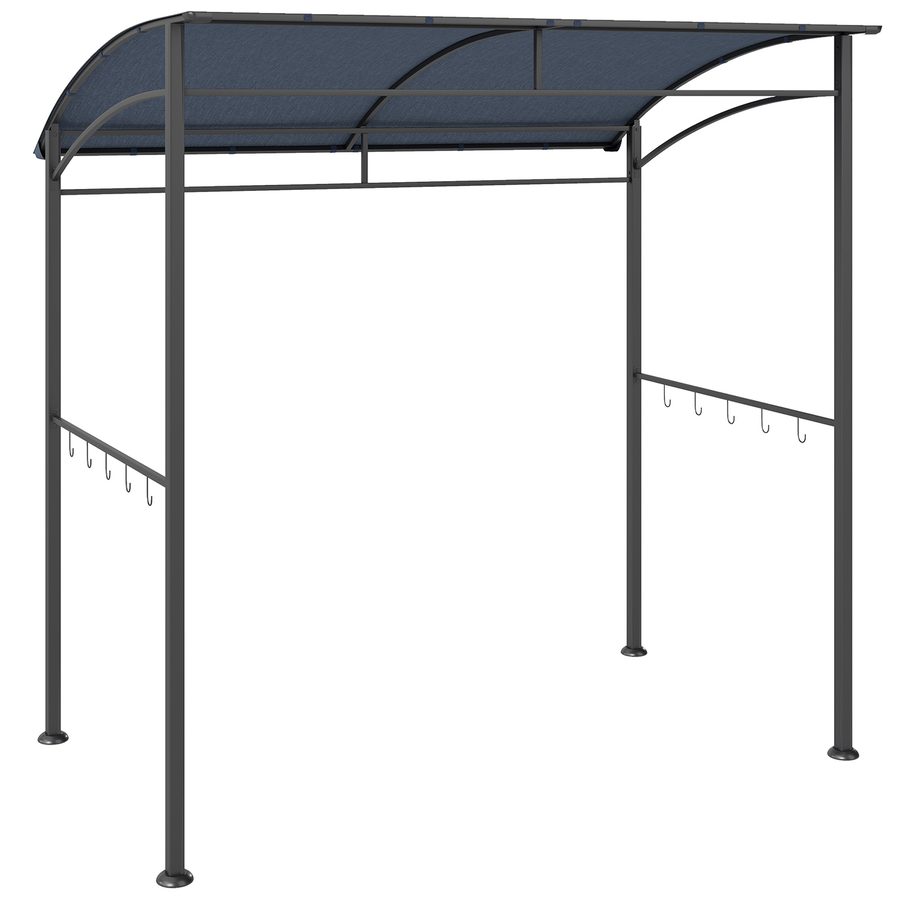 Outsunny Grillpavillon 215 x 150 x 220 cm Wasserabweisend Gartenpavillon mit Gebogendach, Gartenlauben mit Haken, BBQ Pavillon, Gartenzelt Grillzelt Partyzelt für Garten Party Picknick BBQ, Grau   Aosom von Outsunny