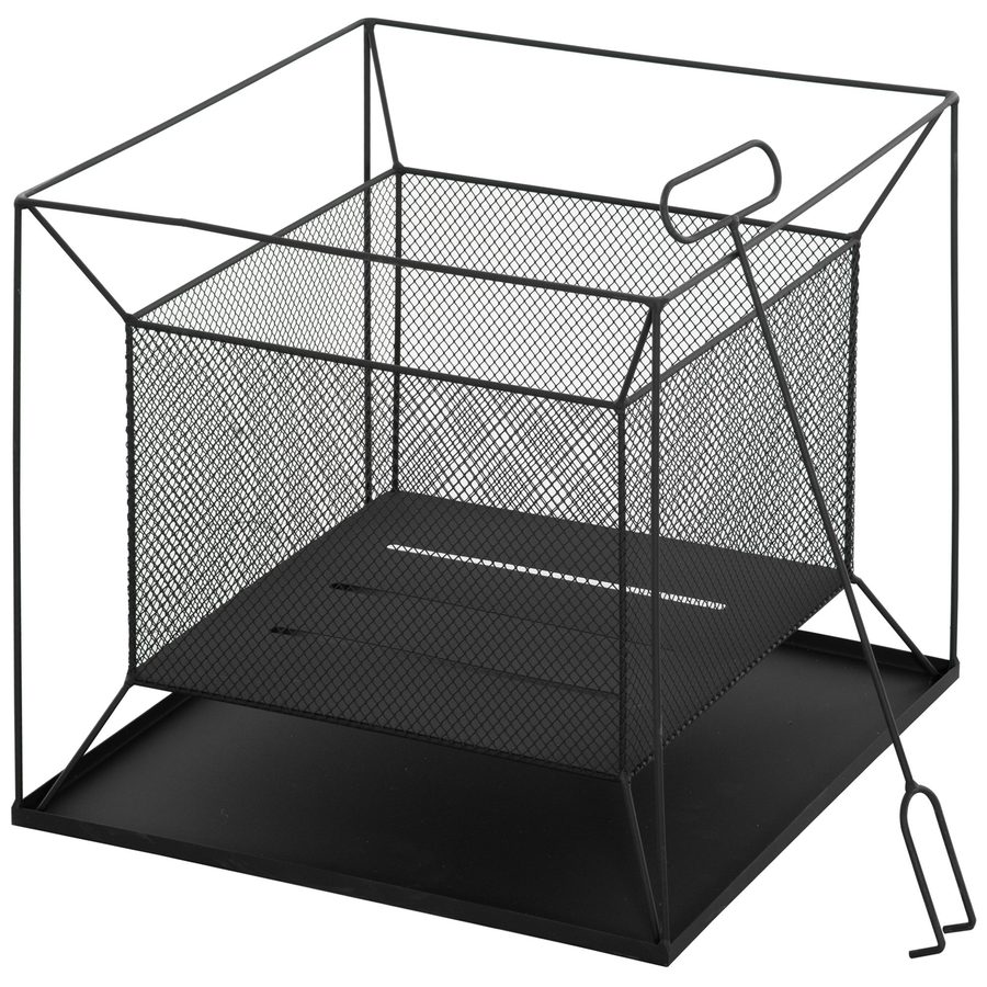 Outsunny Feuerschale  Modern, rechteckig, Feuerkorb, Feuerstelle für Garten, Camping, BBQ, Metall, Schwarz, 45x45x43cm  Aosom von Outsunny