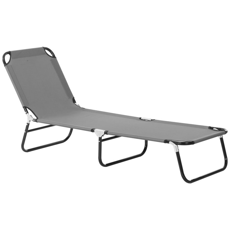 Outsunny Sonnenliege Gartenliege verstellbare Rückenlehne Liegestuhl Campingliege Stahl 188 x 56 x 28cm für Garten Balkon   Aosom.de von Outsunny