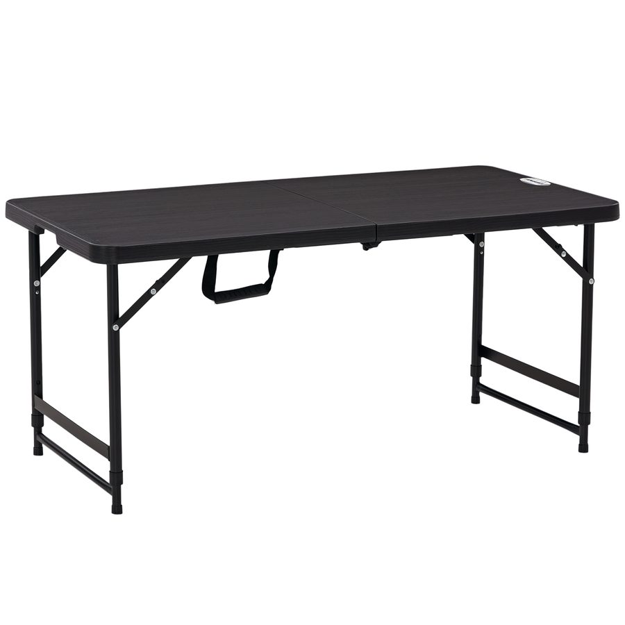 Outsunny Gartentisch klappbar Kunststoff 118 x 60 x 74 cm Wetterfest Klapptisch, rutschfest Buffettisch Campingtisch Balkontisch Terrassentisch Outdoor Esstisch für Garten, Terrasse Balkon Schwarz   Aosom von Outsunny