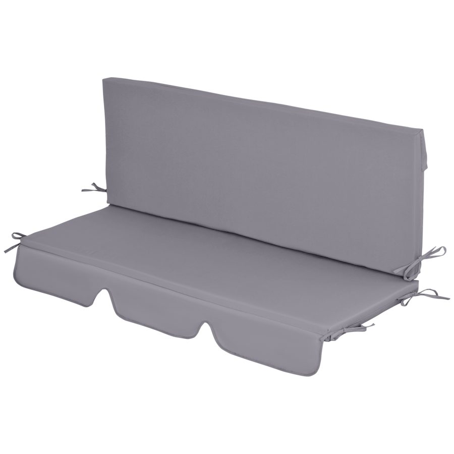 Outsunny Schaukelkissen aus Schaumstoff und Polyester für 3-Sitzer-Gartenschaukel mit Bändern, 2 Stück à 130x45x5 cm, Dunkelgrau   Aosom von Outsunny