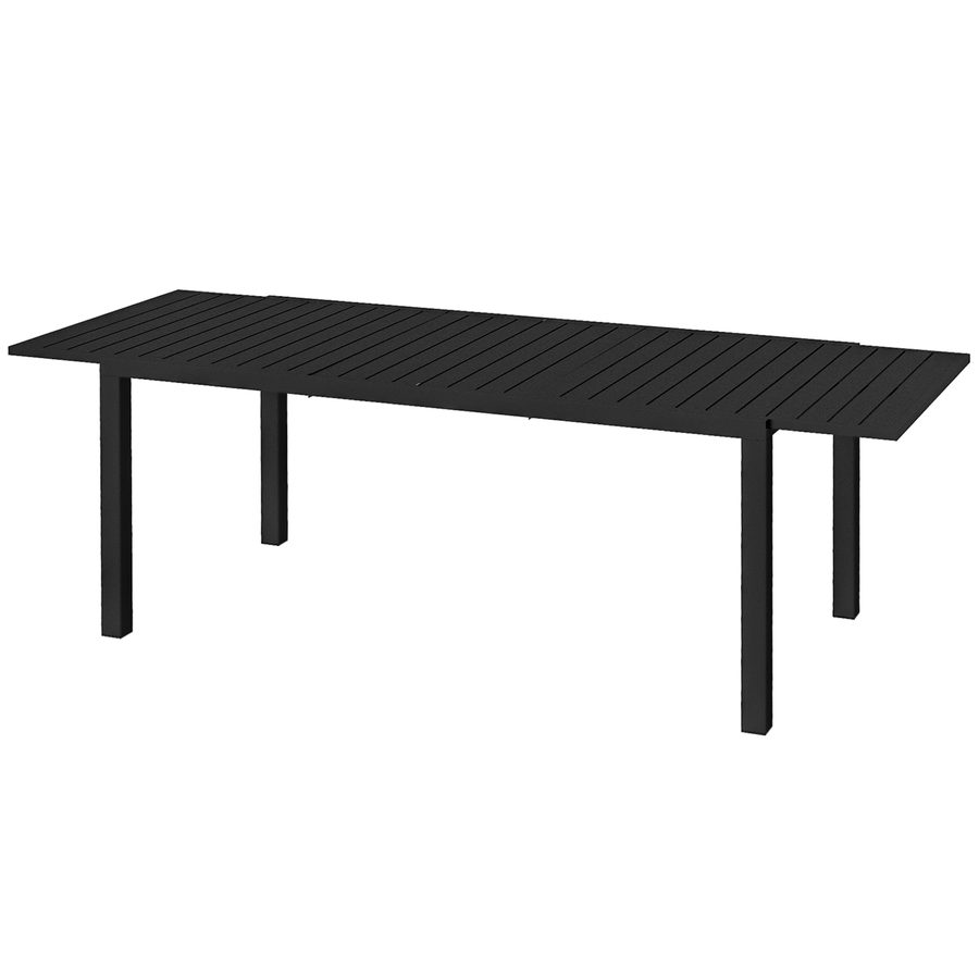 Outsunny Ausziehbarer Gartentisch aus Aluminium rechteckiger Gartentisch für 6-8 Personen, max. Belastung 50kg, Abm. 180/240L x 94B x 73H cm, Schwarz   Aosom von Outsunny