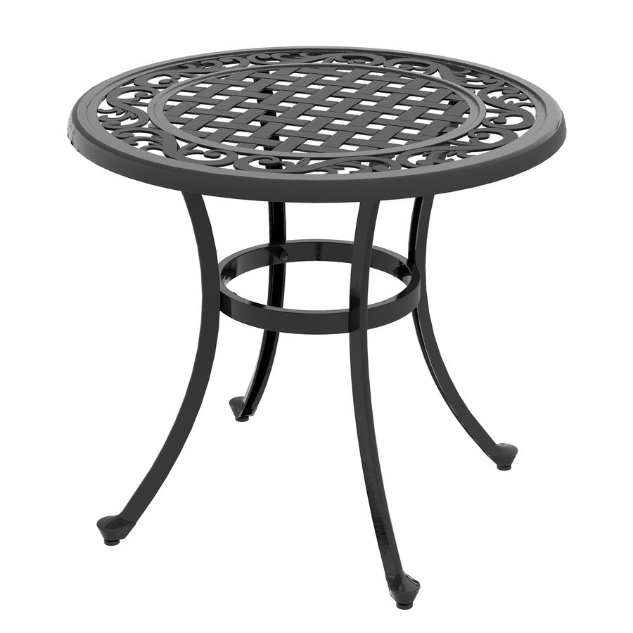 Outsunny Beistelltisch Gartentisch 60x60 cm bis 50 kg belastbar mit Aluminiumrahmen und schwarz, ideal für Terrasse und Garten   Aosom.de von Outsunny
