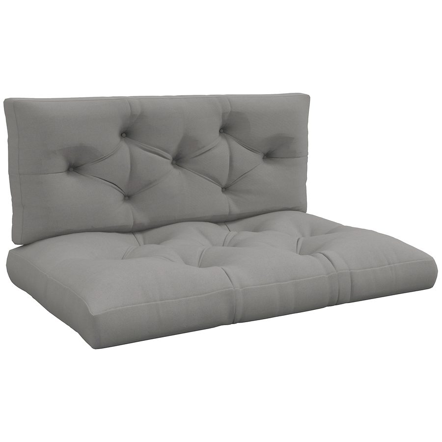 Outsunny 2 Sitzer Palettenkissen 120cm x 80cm x 10cm Bankauflage mit UV-Schutz Sitzkissen Polsterauflage wasserabweisend Gartenbankauflage für Palettensofa, Balkon Hellgrau   Aosom von Outsunny