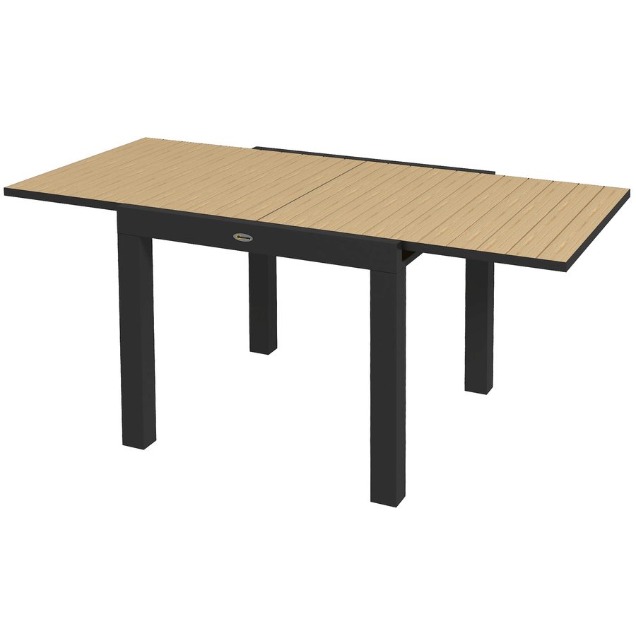 Outsunny Esstisch Gartentisch für 6 Personen erweiterbar bis 70 kg belastbar Aluminium Gelb 81/162 x 80 x 75 cm für Terrasse & Balkon   Aosom.de von Outsunny