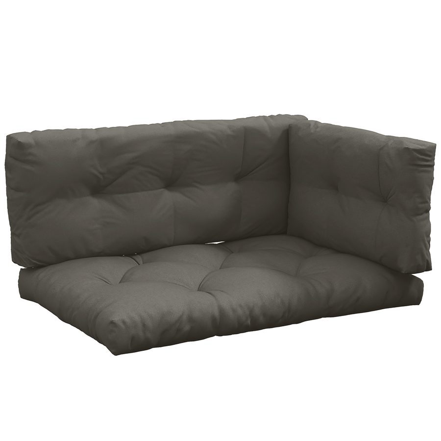 Outsunny 3 Sitzer Palettenkissen 120cm x 80cm x 12cm Bankauflage Sitzkissen mit UV-Schutz Gartenbankauflage wasserabweisend Polsterauflage für Garten, Balkon Dunkelgrau   Aosom von Outsunny