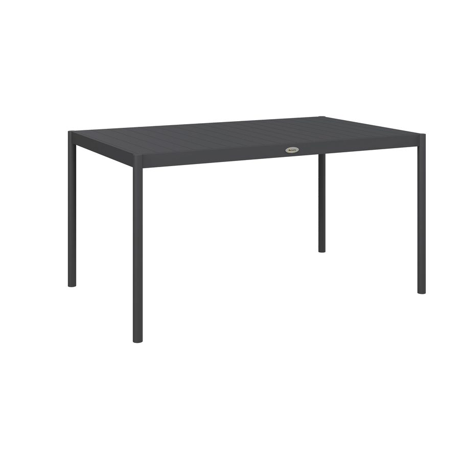 Outsunny Gartentisch Esstisch für 6 Personen Terrassentisch Balkontisch aus Aluminium dunkelgrau 145x90x74 cm für Garten Terrasse   Aosom.de von Outsunny