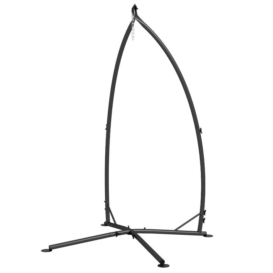 Outsunny Ständer für Hängesessel - Hängestuhl Ständer, Höhe 215 cm - Maximale empfohlene Belastung 130 kg, schwarzem Metall   Aosom von Outsunny