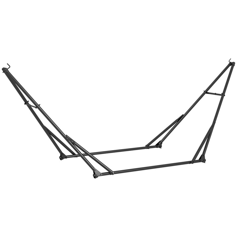 Outsunny Tragbarer klappbarer Hängemattenständer, 2-in-1, Ständer für Hängesessel mit Metallrahmen und Tragetasche, Belastbarkeit 120 kg, für Hängematte 2,5 m und Sessel 1,5 m Länge, Schwarz   Aosom von Outsunny