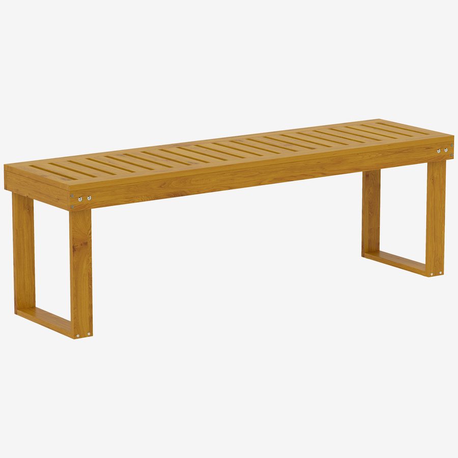 Outsunny 2-Sitzer Gartenbank, wetterfest Sitzbank aus Holz, 300kg Belastbar Parkbank mit Latten-Sitz, Gartenmöbel, Balkonbank für Garten, Balkon, Terrasse Park, Hof, Veranda 128 x 51 x 73 cm, Teak   Aosom von Outsunny