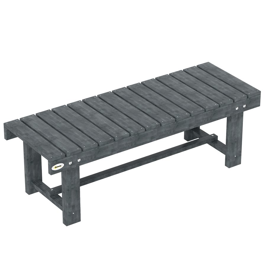 Outsunny Gartenbank für 2 Personen, Außenbank mit Latten aus Fichtenholz, Country-Stil, Bank für Terrasse, Patio und Hof, Tragkraft 250 kg, 110x38x35 cm, Grau   Aosom von Outsunny