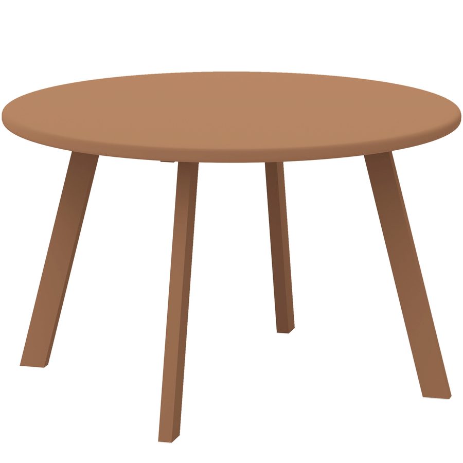 Outsunny Kleiner runder Gartencouchtisch, Beistelltisch mit rutschfesten Fußkappen, Metallrahmen, für Garten, Balkon, Terrasse, Wohnzimmer, Ø 70 x 42 cm, Orange   Aosom von Outsunny
