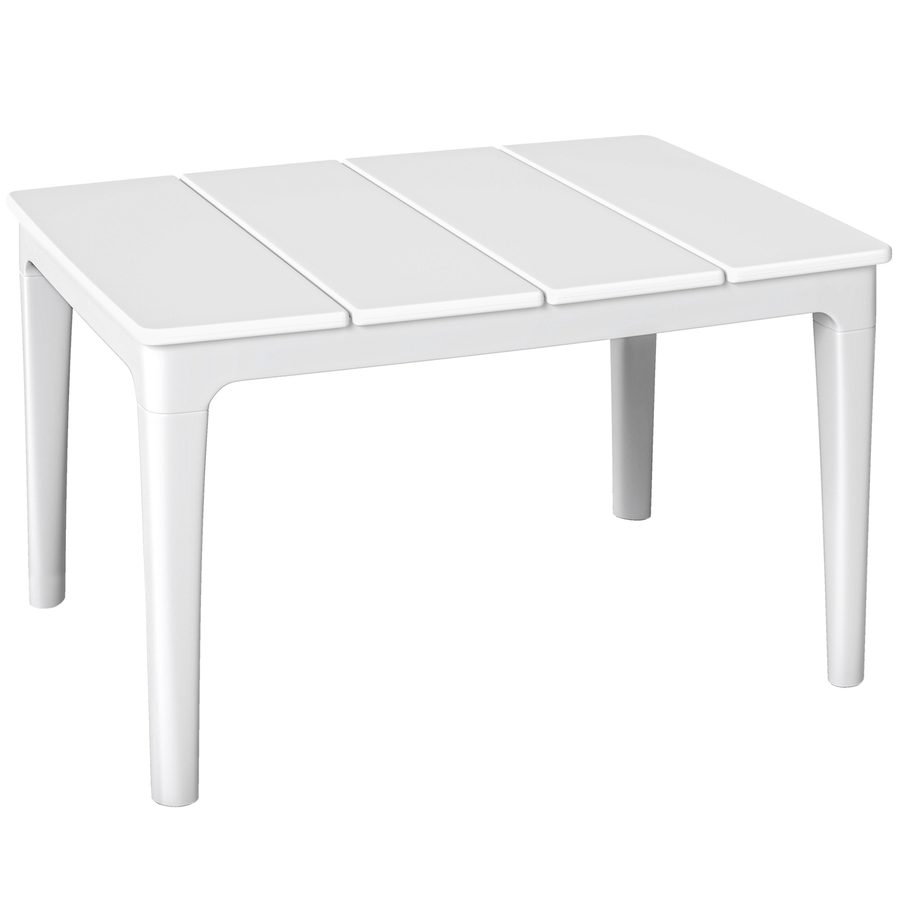 Outsunny Beistelltisch 70 x 53cm wetterfest Gartentisch aus Kunststoff rechteckig Balkontisch 35kg Belastbar Bistrotisch für Garten Terrasse Balkon Cremeweiß   Aosom von Outsunny