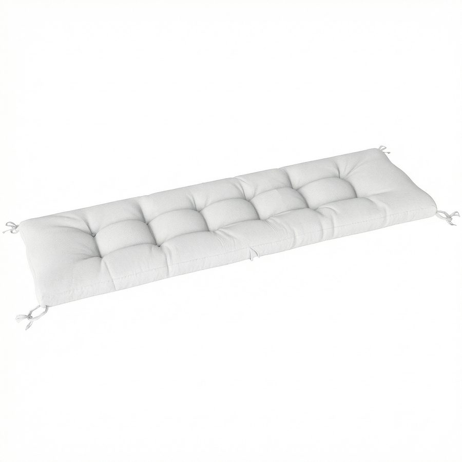Outsunny Bankkissen für Außenbereich, Bank- und Liegenkissen mit Befestigungsriemen, UV50+-Schutz, langsamer Rückprall, für Innen- und Außenbereich, 198x65x13 cm, Creme   Aosom von Outsunny