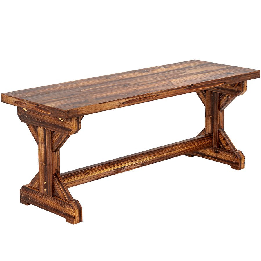 Outsunny 2-Sitzer Gartenbank wetterfest Sitzbank aus Holz Parkbank mit X-Basis  240kg Belastbar Balkonbank Gartenmöbelfür Garten, Balkon, Terrasse Park, Hof, Veranda 114 x 40 x 46 cm Verkohlt   Aosom von Outsunny