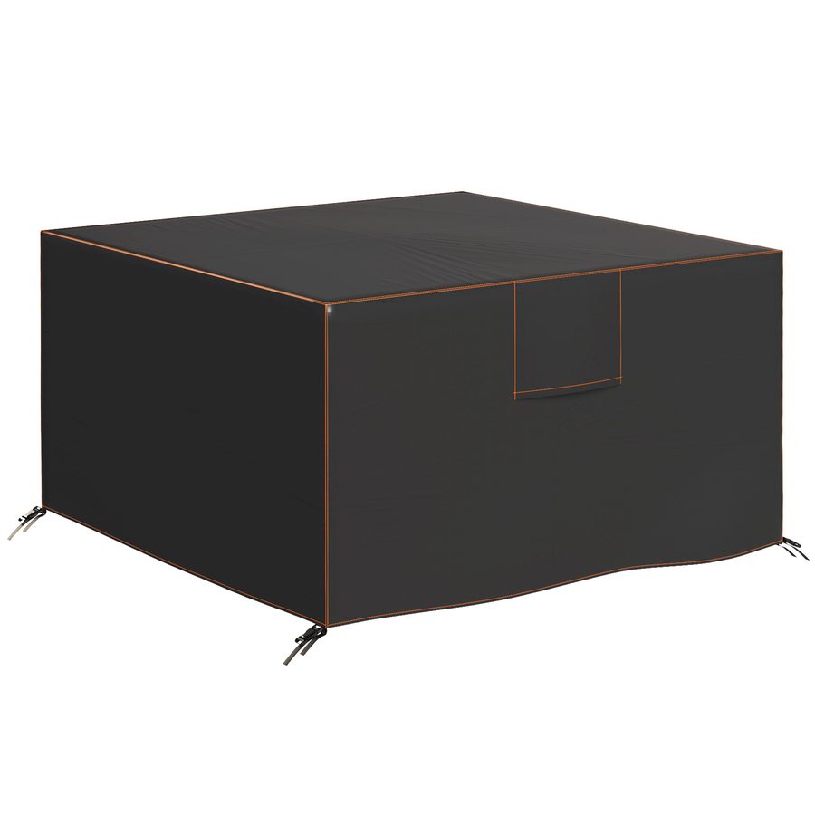Outsunny Schutzhülle für Gartenmöbel Winterfest Wasserdicht Abdeckung Anti-UV Abdeckplane 420D Oxford Gewebe Winddicht Abdeckhaube für Gartentische Terrassenmöbel Quadratisch 125x125x74 cm, Schwarz   Aosom von Outsunny