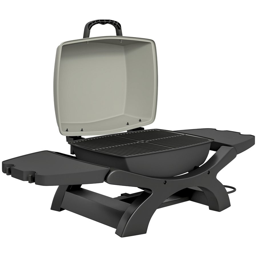 Outsunny Tischgrill Elektrisch 2300W 23x71 cm tragbar Elektrogrill mit Antihaftbeschichtete Grillrosten Abnehmbar Fettauffangschale & Seitenablagen Haken, BBQ Grill für Balkon Innen & Außen Schwarz   Aosom von Outsunny