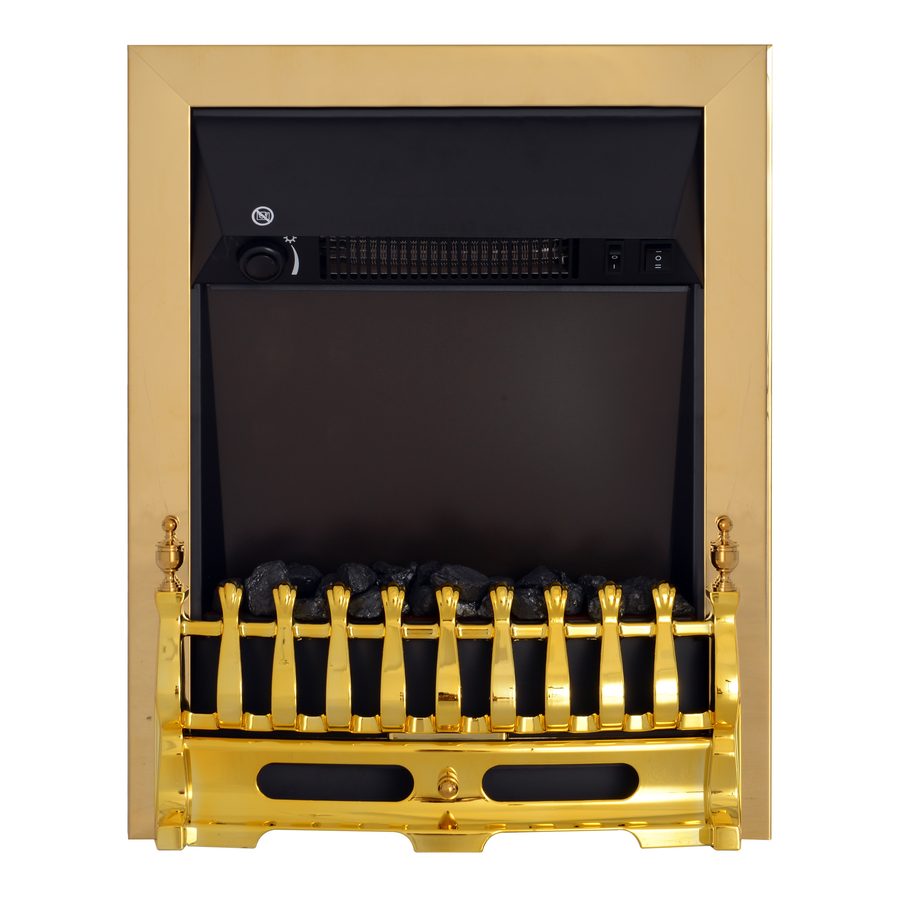 HOMCOM Elektrokamin Standkamin mit Flammeneffekt 1000/2000W 48,2 x 18,5 x 59,2 cm in Gold für gemütliche Abende   Aosom.de von HOMCOM