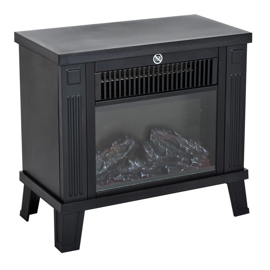 HOMCOM Elektrokamin elektrischer Kaminofen Standkamin mit Flammeneffekt 6001200W Metall Schwarz 34x17x31 cm für gemütliche Abende   Aosom.de von HOMCOM