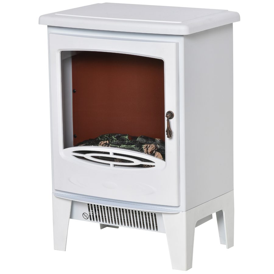 HOMCOM LED Elektrokamin Standkamin mit Flammeneffekt 900/1800W Metall & ABS-Kunststoff in Weiß 39 x 26 x 54,8 cm für gemütliche Atmosphäre   Aosom.de von HOMCOM