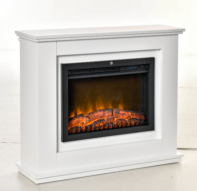 HOMCOM Elektrokamin Elektrischer Standkamin mit Heizung, LED 3D-Flammeneffekt, 2 Leistungsstufen, 2000W Kamin mit adaptive Startfunktion, Fernbedienung, Timer, Überhitzungsschutz Weiß   Aosom von HOMCOM