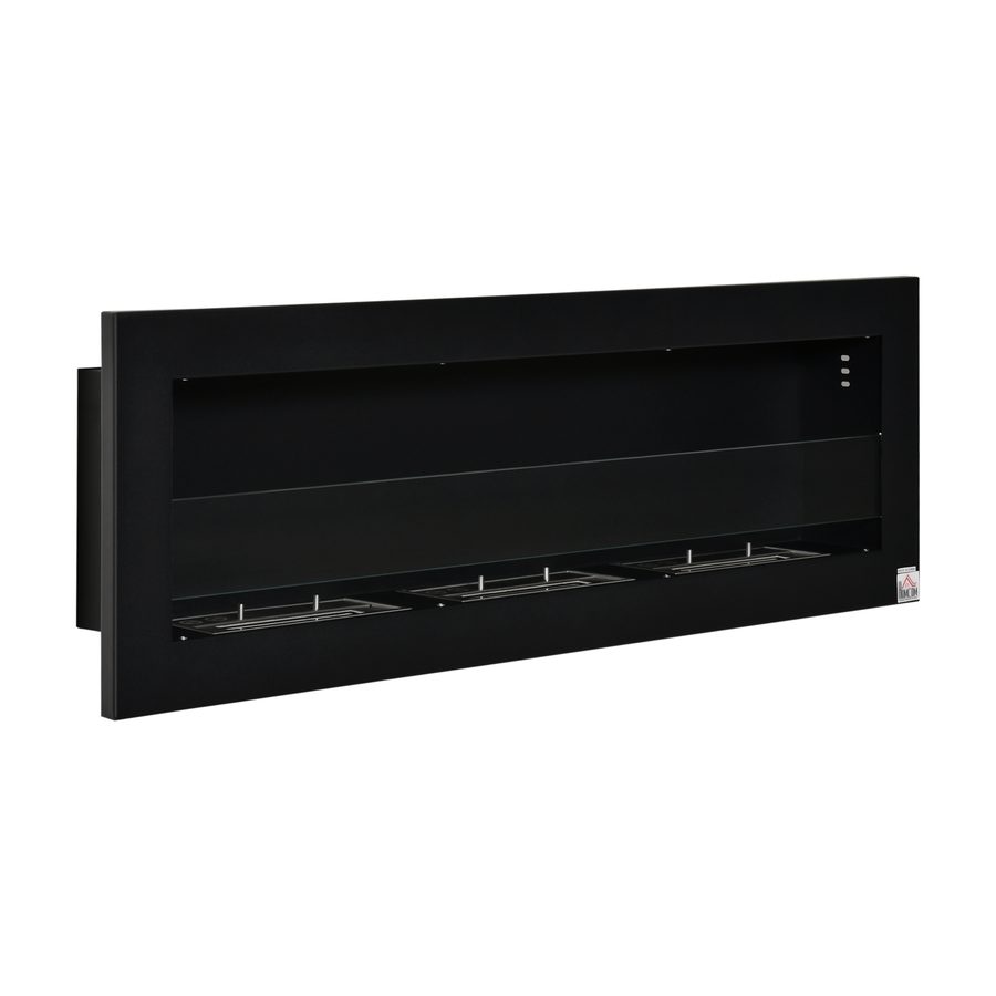 HOMCOM Ethanol-Kamin Bio-Ethanol-Brenner 3 Brennboxen 1L 3 Std Brenndauer 2000W wandmontiert aus Stahl mit gehärtetem Glas   Aosom.de von HOMCOM