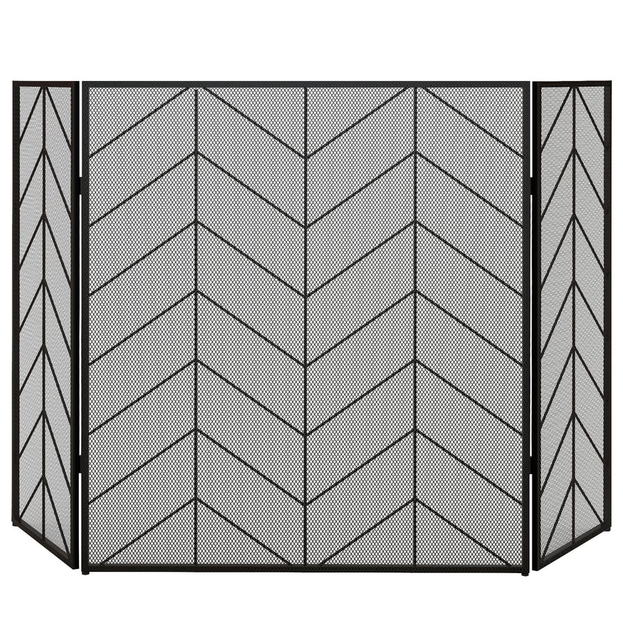 HOMCOM Kaminschutzgitter, Klappbares Kamingitter mit 3 Paneelen, Ofenschutzgitter, Funkenschutzgitter für Wohnzimmer, Stahl, 135 x 85 cm, Schwarz   Aosom von HOMCOM