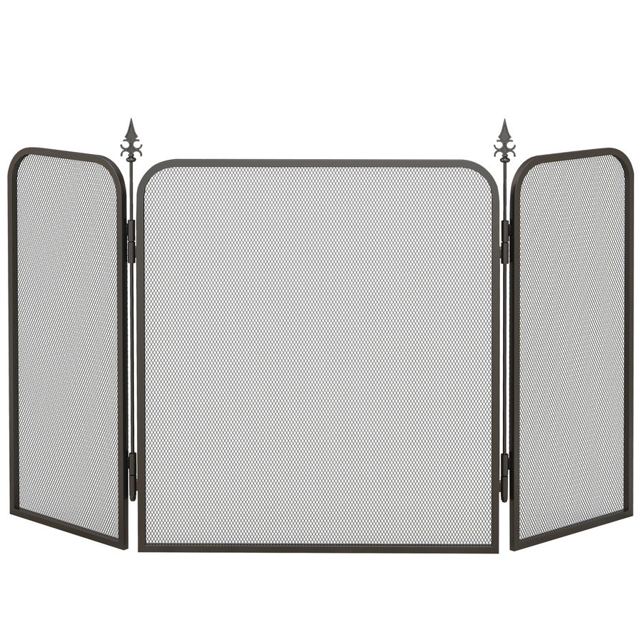 HOMCOM Kaminschutzgitter, Faltbares Kamingitter mit 3 Paneelen, Funkenschutzgitter für Wohnzimmer, Schlafzimmer, Metall, 96 x 56 cm, Schwarz   Aosom von HOMCOM