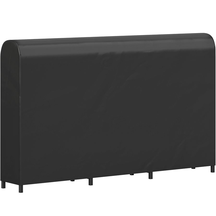 Outsunny Kaminholzregal Metall 199 x 30 x 121 cm Brennholzregal 0,6m³ mit wasserdichter Abdeckung Outdoor Feuerholzregal bis 300kg für Brennholz, Holzunterstand für Garten Außen Schwarz   Aosom von Outsunny