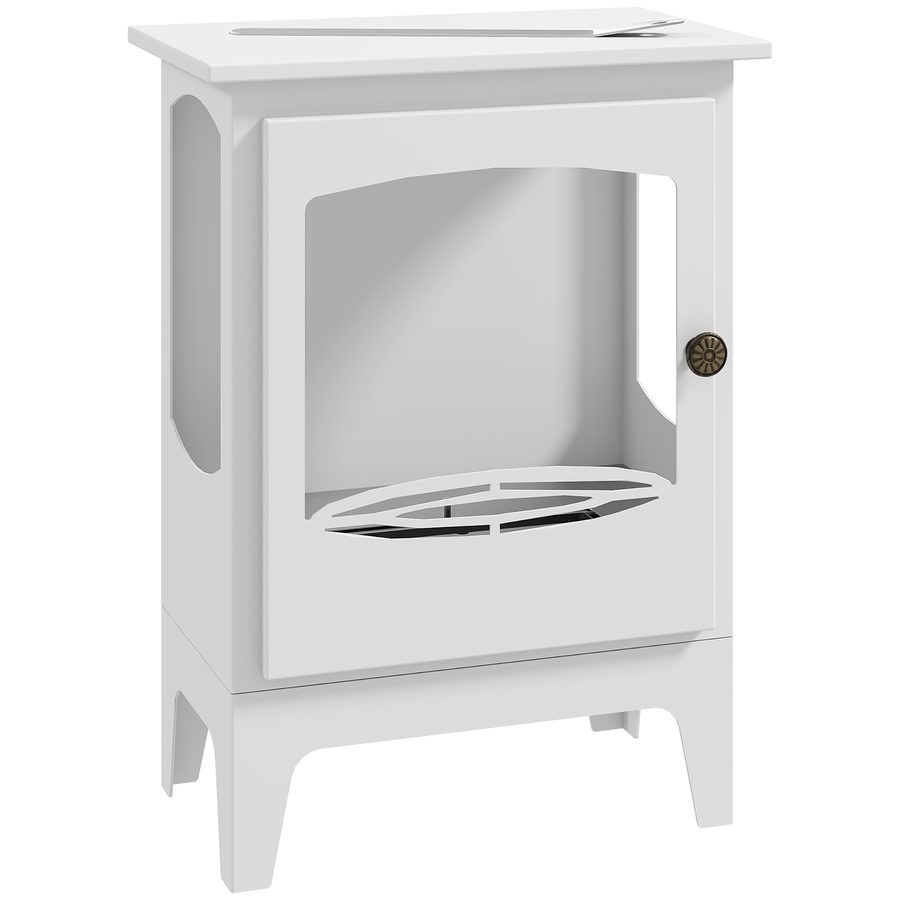 HOMCOM Bioethanol-Standkamin mit 0,9 L Tank, Löschstab aus Edelstahl, Brenndauer 3 h, für Innenräume 20-25 m², 39x26x54 cm, Weiß   Aosom von HOMCOM