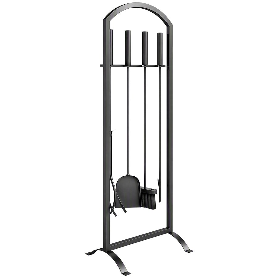 Outsunny 6-teiliges Kamin-Set, Metall-Kaminwerkzeuge mit Holztragetasche, Bürste, Schaufel, Feuerhaken, Zange und Ständer, Schwarz   Aosom von Outsunny