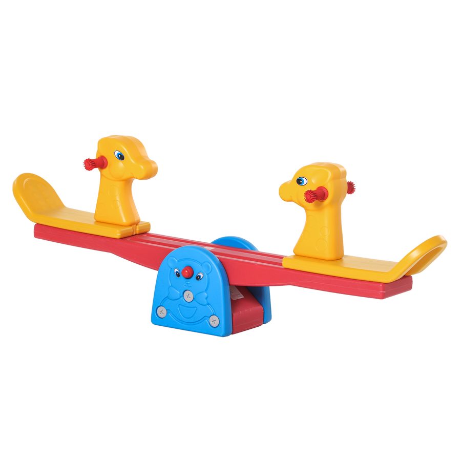 HOMCOM Kinder Gartenwippe Wippe mit Hirschform Kinderwippe Karussellwippe für 1-4 Jahre Kinder Kunststoff mehrfarbig 150 x 32 x 60 cm   Aosom von HOMCOM