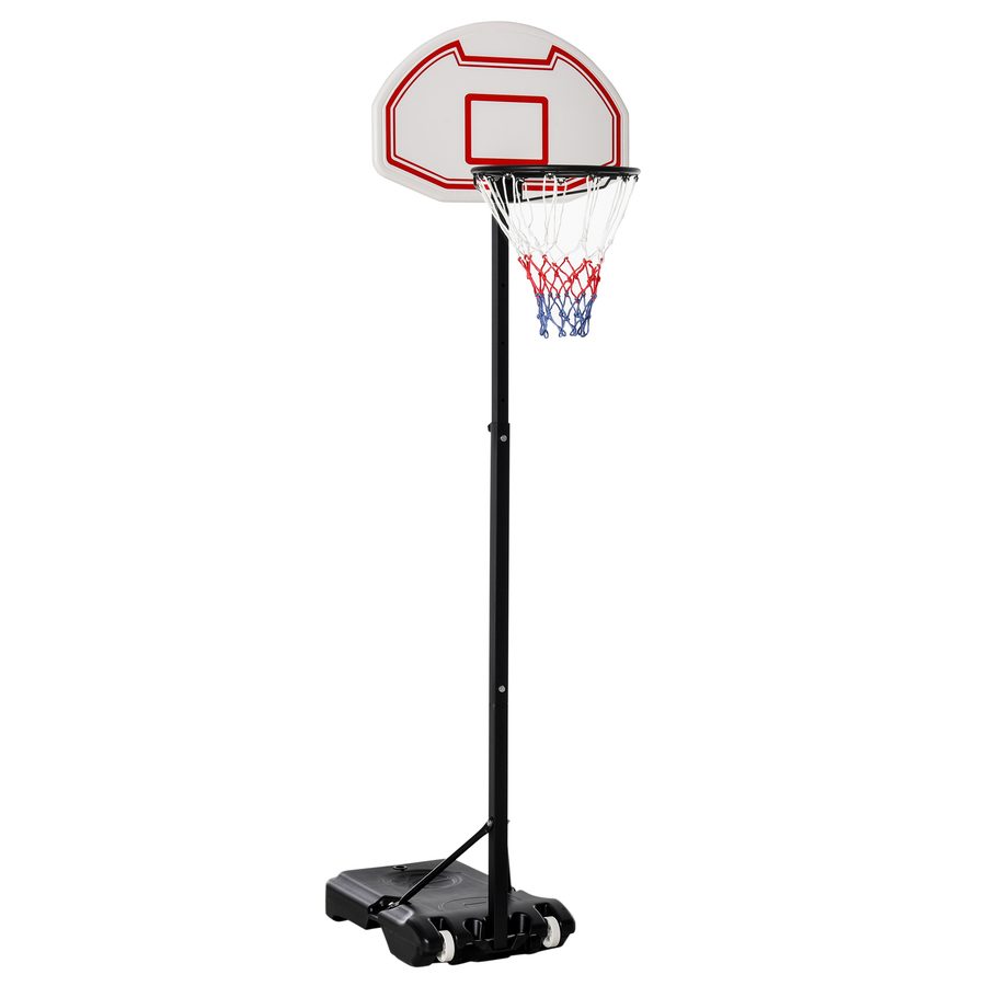 HOMCOM Basketballanlage Kinder höhenverstellbar 194-249cm rollbar wasserbefüllbar aus PE & Stahl in Schwarz für Garten & Spielplatz   Aosom.de von HOMCOM