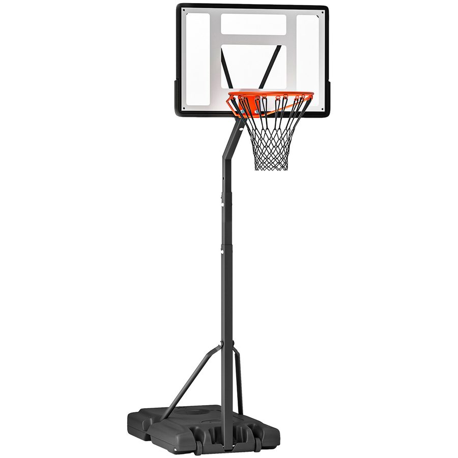 HOMCOM Mobiler Basketballständer Basketballkorb höhenverstellbar aus Stahl und Kunststoff schwarz 90 x 165 x 302-352 cm für Garten und Sportplatz   Aosom.de von HOMCOM