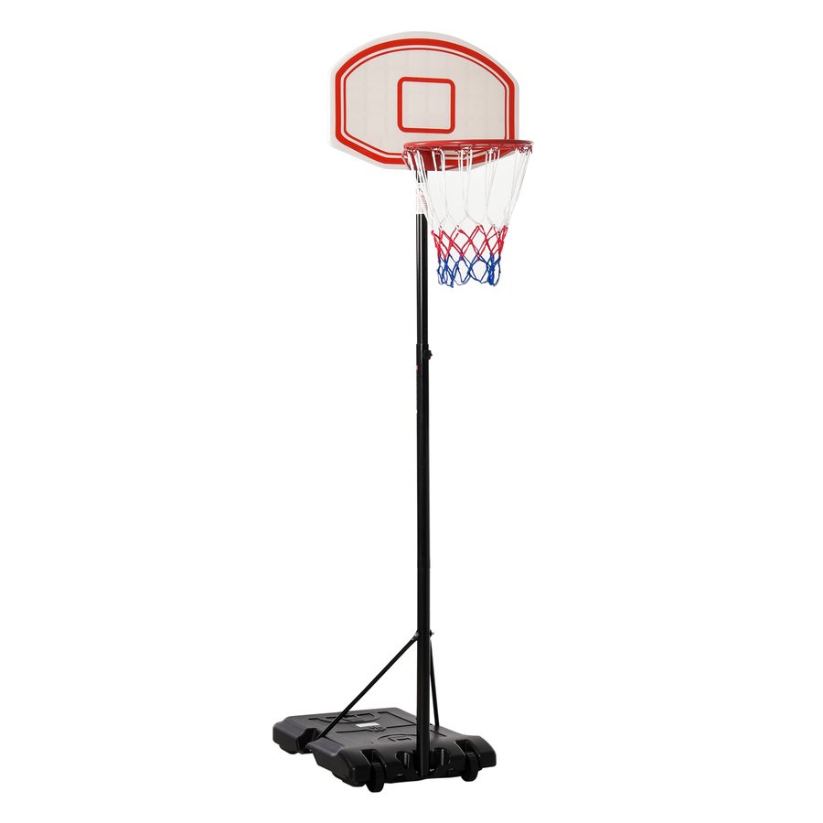 HOMCOM Outdoor Basketballkorb verstellbar tragbar Höhenverstellbarer Korb 212-250 cm Standfuß mit Rollen Metallpfosten schwarz weiß   Aosom von HOMCOM