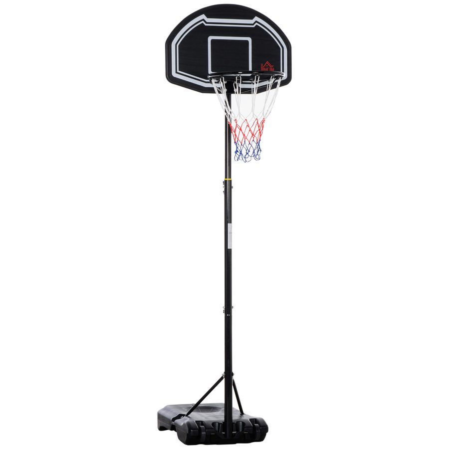 HOMCOM Basketballkorb Outdoor für Jugendliche, 160-210 cm Höhenverstellbarer Basketballständer mit Rollen, Basketballanlage mit Ständer für Jungendliche, Schwarz   Aosom von HOMCOM