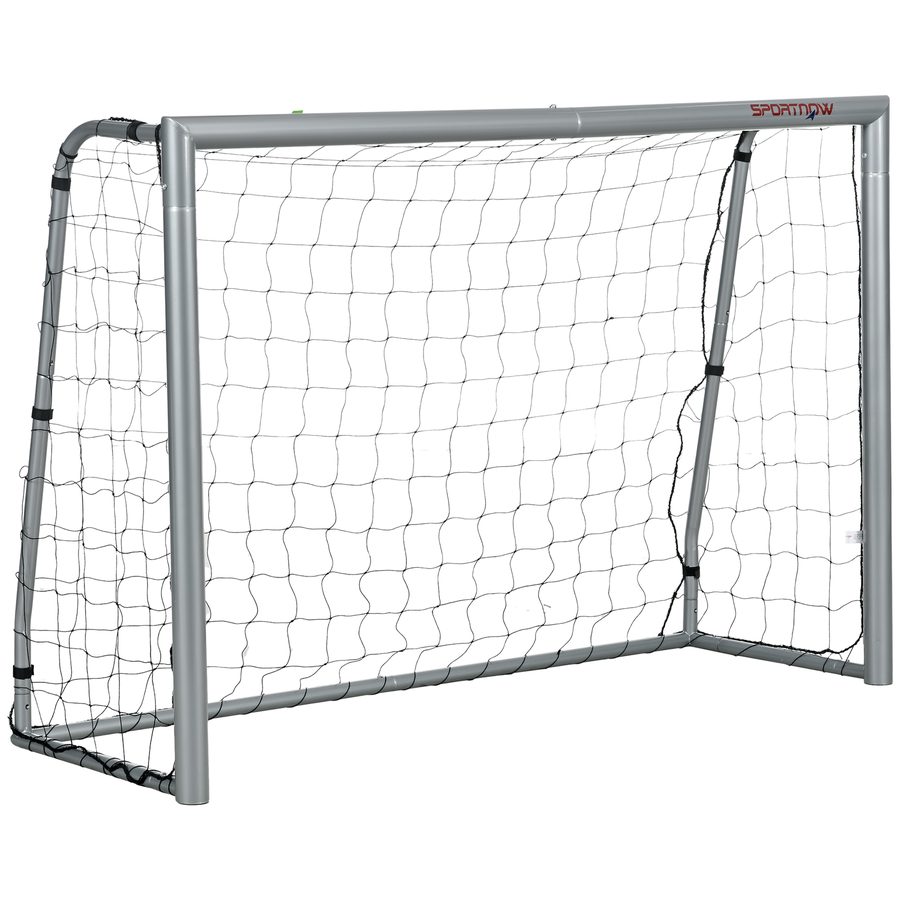 HOMCOM Fußballtor mit PE-Netzgewebe, Fußball-Tor für Kinder und Erwachsene, 240 x 85 x 160 cm, Stahl, PE, für Garten, Fußballtraining, Grau   Aosom von SPORTNOW