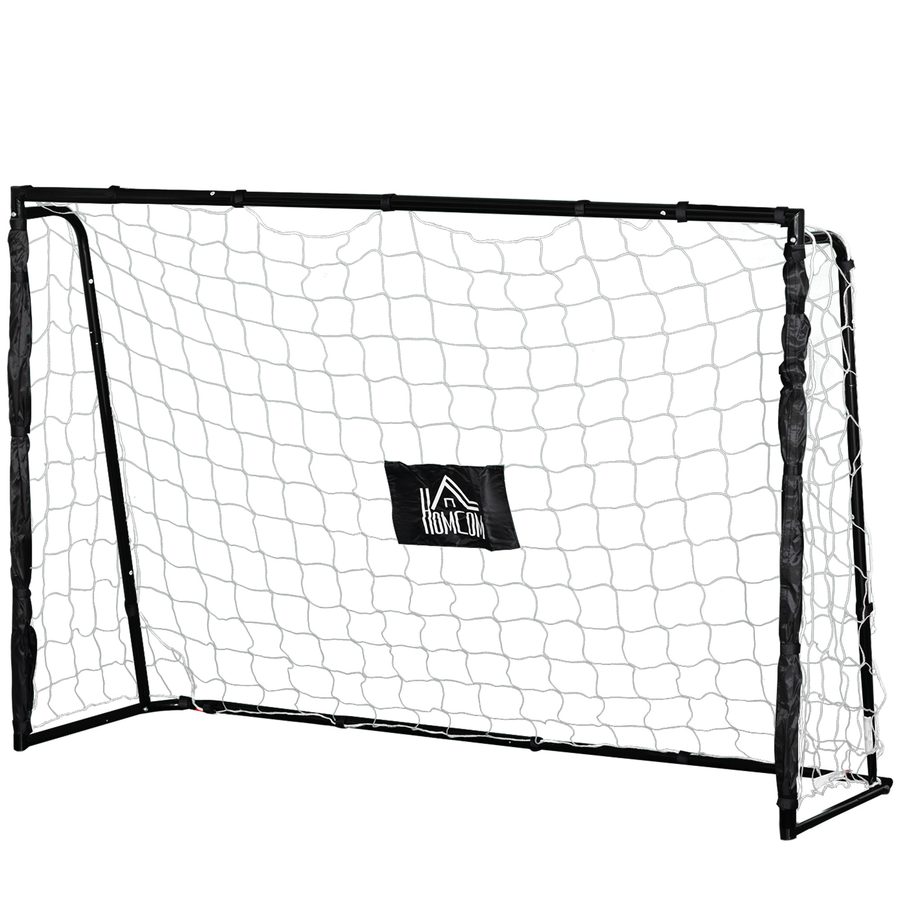 HOMCOM Fußballtor - Fußballtor - Trainingsziel Abm. 186L x 62B x 123H cm - Metallrahmen PE-Netz - Erdanker & Werkzeug inklusive - Schwarz Weiß   Aosom von HOMCOM