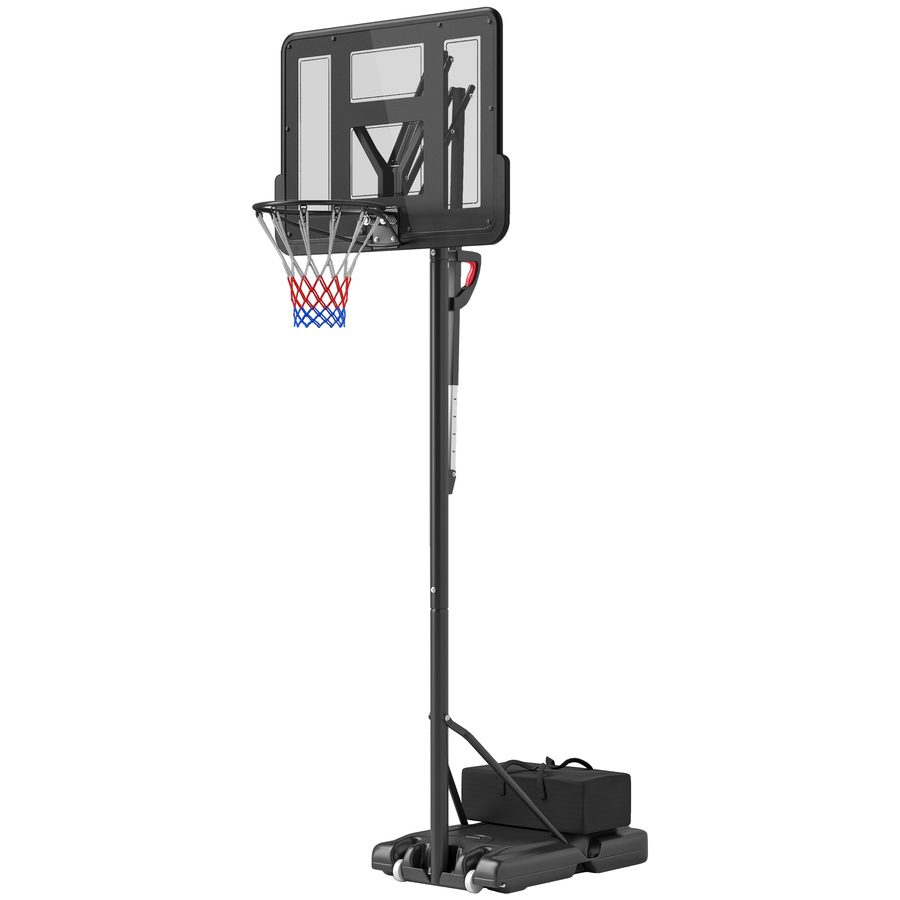 SPORTNOW Basketballkorb Outdoor, Verstellbare Korbhöhe 230-305 cm, Basketballständer mit 110 x 75 cm bruchsichere Rückwand mit Rädern, gefederter Korb, Gewicht für Erwachsene   Aosom von SPORTNOW