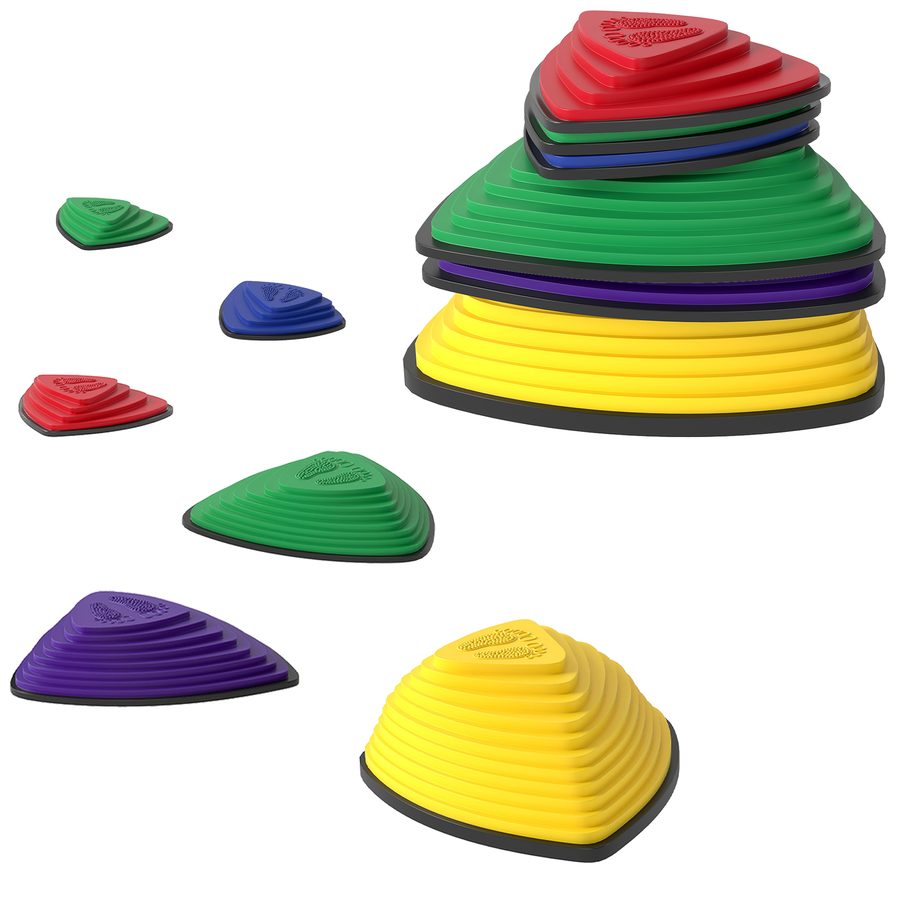 AIYAPLAY Balanciersteine 6 Stück Rutschfeste Stapelsteine Trittsteine zur Förderung von Balance Gleichgewichts, für Indoor, Outdoor für Kinder 3-8 Jahren   Aosom von AIYAPLAY