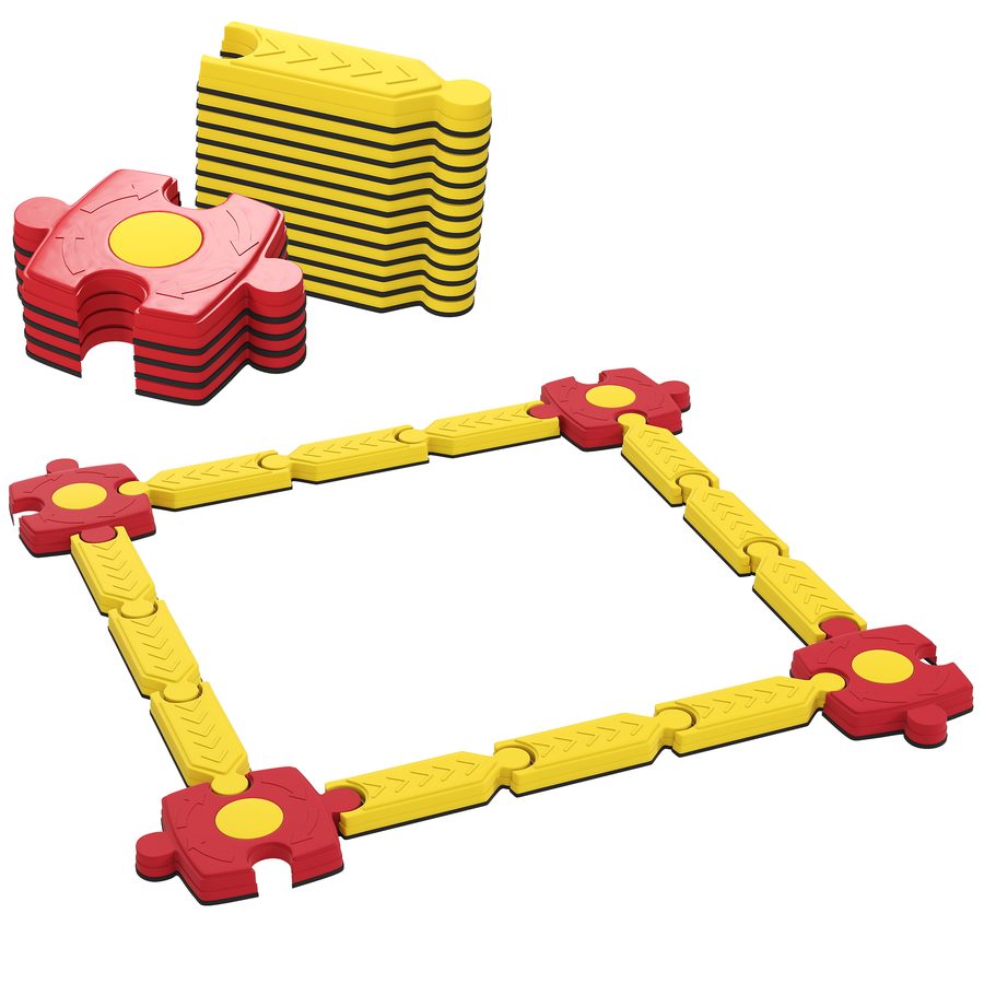 AIYAPLAY Kinder Schwebebalken Balancierbalken mit 4 Balanciersteine Sensorisches Spielzeug für Koordination und Stabilität Balance-Board für Drinnen und Draußen, 3-8 Jahre Kinder Gelb   Aosom von AIYAPLAY