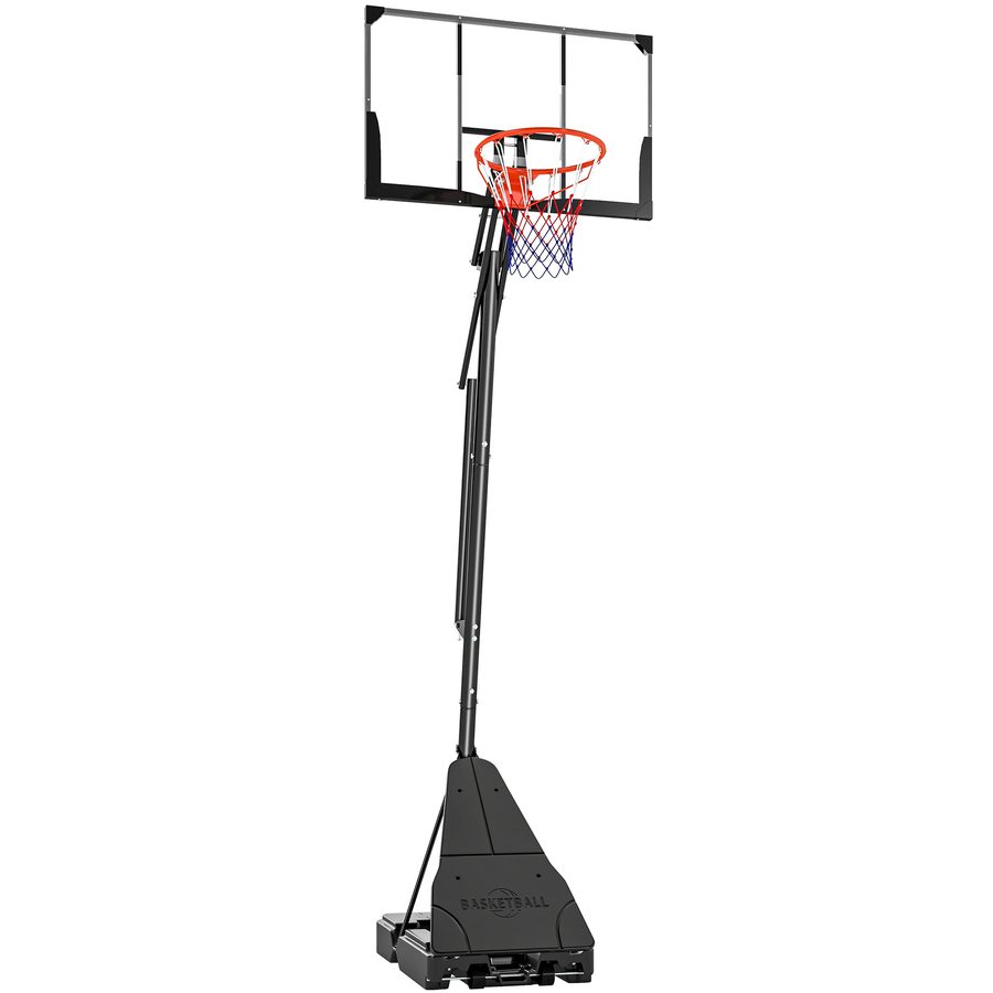 SPORTNOW Basketballkorb Outdoor 245-305cm Höhenverstellbar Basketballständer mit 120x80cm bruchsichere Rückwand Rädern & befüllbarer Standfuß Mobile Basketball Korb für Jugendliche Erwachsen   Aosom von SPORTNOW