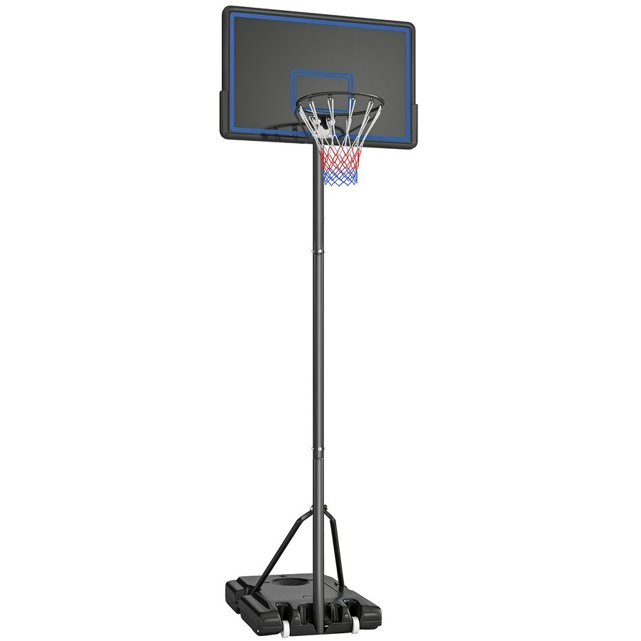 SPORTNOW freistehender Basketballkorb mit höhenverstellbarem Ständer 1,35–3,05 m, tragbarer Outdoor-Basketballkorb mit Rollen, Rückwand aus PE, beschwerbare Basis und Sandsack, Blau   Aosom von SPORTNOW